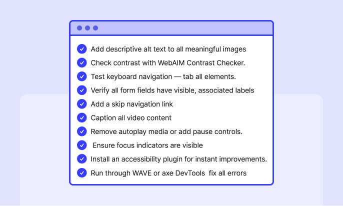 Website Accessibility Checklist for WordPress in 2026 Website Accessibility Checklist for WordPress in 2026